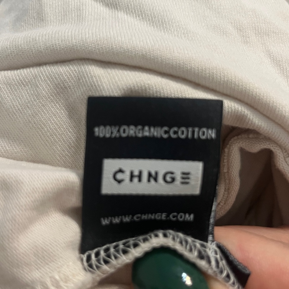 CHNGE Cream Long Sleeve Tee with Green Floral Graphic - Picture 5 of 6